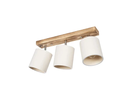 GLOBOSTAR® CUP 203-0055 Vintage Φωτιστικό Οροφής με Ντουί 3 x E27 AC 220-240V IP20 - Λευκό & Μπεζ - Μ60 x Π14 x Υ26cm