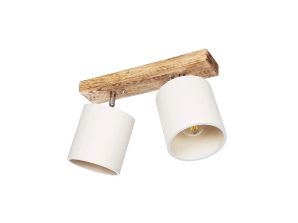 GLOBOSTAR® CUP 203-0056 Vintage Φωτιστικό Οροφής με Ντουί 2 x E27 AC 220-240V IP20 - Λευκό & Μπεζ - Μ42 x Π14 x Υ26cm