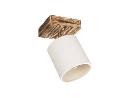 GLOBOSTAR® CUP 203-0057 Vintage Φωτιστικό Οροφής με Ντουί 1 x E27 AC 220-240V IP20 - Λευκό & Μπεζ - Μ14.5 x Π14.5 x Υ25cm
