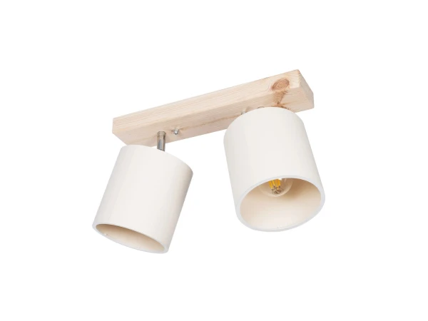 GLOBOSTAR® CUP 203-0059 Vintage Φωτιστικό Οροφής με Ντουί 2 x E27 AC 220-240V IP20 - Λευκό & Μπεζ - Μ42 x Π14 x Υ26cm