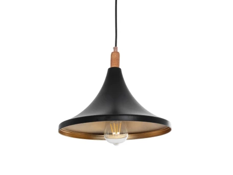 GLOBOSTAR® BELFRY 203-0077 Μοντέρνο Κρεμαστό Φωτιστικό Οροφής με Ντουί 1 x E27 AC 220-240V IP20 - Μαύρο & Χρυσό - Μ29.5 x Π29.5 x Υ22cm