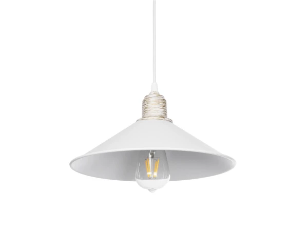 GLOBOSTAR® FERRO 203-0083 Μοντέρνο Κρεμαστό Φωτιστικό Οροφής με Ντουί 1 x E27 AC 220-240V IP20 - Λευκό & Χρυσό - Μ30 x Π30 x Υ15cm