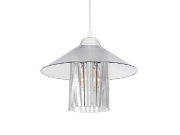 GLOBOSTAR® PROMO 203-0088 Μοντέρνο Κρεμαστό Φωτιστικό Οροφής με Ντουί 1 x E27 AC 220-240V IP20 - Λευκό - Μ25.5 x Π25.5 x Υ20cm