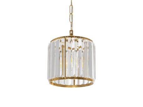 GLOBOSTAR® GLAMOROUS 203-0093 Κλασικό Κρεμαστό Φωτιστικό Οροφής με Ντουί 1 x E27 AC 220-240V IP20 - Χρυσό & Διάφανο - Μ19 x Π19 x Υ16.5cm