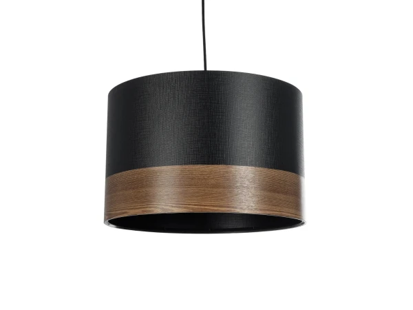 GLOBOSTAR® ZYKLUS 203-0101 Μοντέρνο Κρεμαστό Φωτιστικό Οροφής με Ντουί 1 x E27 AC 220-240V IP20 - Μαύρο & Καφέ - Μ36 x Π36 x Υ25cm