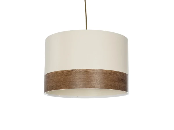 GLOBOSTAR® ZYKLUS 203-0103 Μοντέρνο Κρεμαστό Φωτιστικό Οροφής με Ντουί 1 x E27 AC 220-240V IP20 - Μπεζ & Καφέ - Μ36 x Π36 x Υ25cm