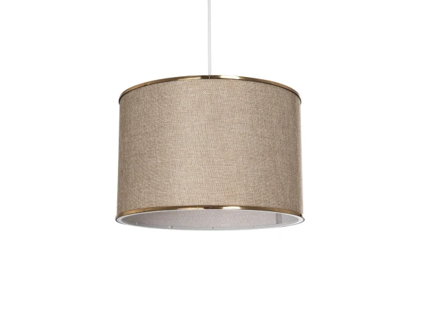 GLOBOSTAR® ELECTRA 203-0112 Μοντέρνο Κρεμαστό Φωτιστικό Οροφής με Ντουί 1 x E27 AC 220-240V IP20 - Mπεζ & Χρυσό - Μ30 x Π30 x Υ23cm