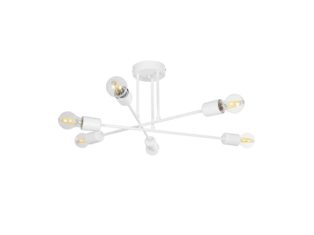 GLOBOSTAR® SPIDI 203-0113 Μοντέρνο Φωτιστικό Οροφής με Ντουί 6 x E27 AC 220-240V IP20 - Λευκό - Μ61 x Π61 x Υ25cm