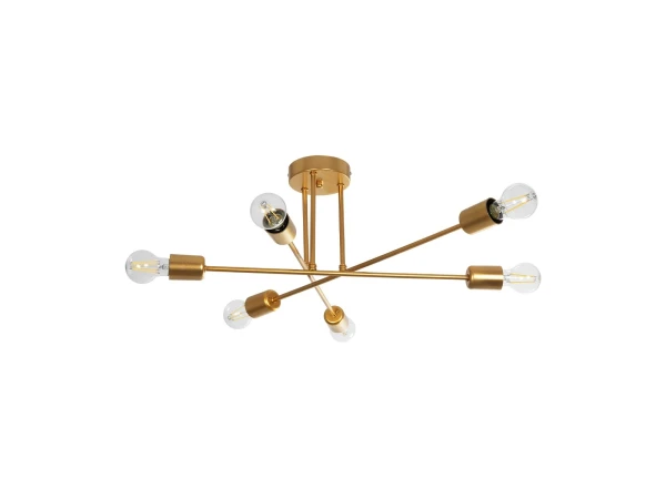 GLOBOSTAR® SPIDI 203-0114 Μοντέρνο Φωτιστικό Οροφής με Ντουί 6 x E27 AC 220-240V IP20 - Χρυσό - Μ61 x Π61 x Υ25cm