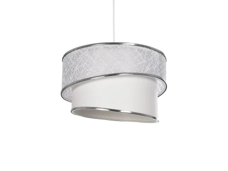 GLOBOSTAR® SONIA 203-0115 Μοντέρνο Κρεμαστό Φωτιστικό Οροφής με Ντουί 1 x E27 AC 220-240V IP20 - Λευκό & Ασημί - Μ30 x Π30 x Υ24cm