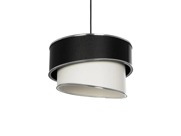 GLOBOSTAR® SONIA 203-0118 Μοντέρνο Κρεμαστό Φωτιστικό Οροφής με Ντουί 1 x E27 AC 220-240V IP20 - Λευκό & Μαύρο - Μ30 x Π30 x Υ24cm