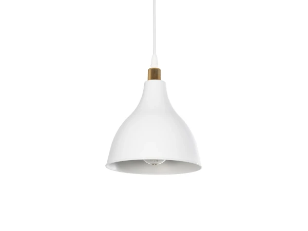 GLOBOSTAR® RADE 203-0125 Μοντέρνο Κρεμαστό Φωτιστικό Οροφής με Ντουί 1 x E27 AC 220-240V IP20 - Λευκό & Χρυσό - Μ18.5 x Π18.5 x Υ23cm