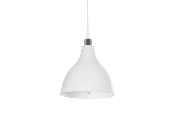 GLOBOSTAR® RADE 203-0126 Μοντέρνο Κρεμαστό Φωτιστικό Οροφής με Ντουί 1 x E27 AC 220-240V IP20 - Λευκό & Ασημί - Μ18.5 x Π18.5 x Υ23cm