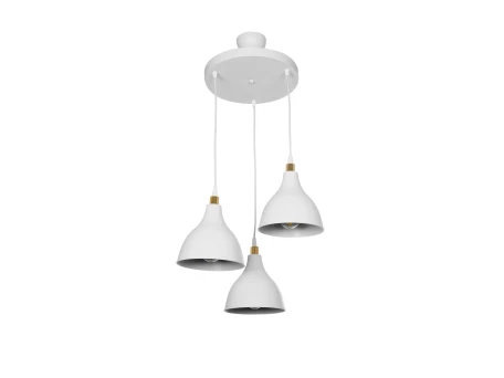 GLOBOSTAR® RADE 203-0128 Μοντέρνο Κρεμαστό Φωτιστικό Οροφής με Ντουί 3 x E27 AC 220-240V IP20 - Λευκό & Χρυσό - Μ40 x Π40 x Υ40cm