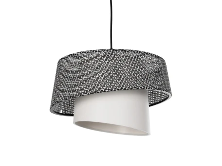 GLOBOSTAR® ALINA 203-0130 Μοντέρνο Κρεμαστό Φωτιστικό Οροφής με Ντουί 1 x E27 AC 220-240V IP20 - Γκρι & Λευκό - Μ30 x Π30 x Υ20cm