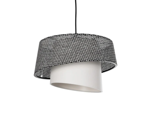 GLOBOSTAR® ALINA 203-0130 Μοντέρνο Κρεμαστό Φωτιστικό Οροφής με Ντουί 1 x E27 AC 220-240V IP20 - Γκρι & Λευκό - Μ30 x Π30 x Υ20cm