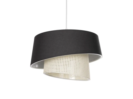 GLOBOSTAR® ALINA 203-0131 Μοντέρνο Κρεμαστό Φωτιστικό Οροφής με Ντουί 1 x E27 AC 220-240V IP20 - Μαύρο & Μπεζ - Μ30 x Π30 x Υ20cm