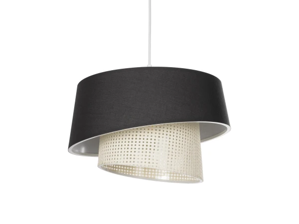 GLOBOSTAR® ALINA 203-0131 Μοντέρνο Κρεμαστό Φωτιστικό Οροφής με Ντουί 1 x E27 AC 220-240V IP20 - Μαύρο & Μπεζ - Μ30 x Π30 x Υ20cm