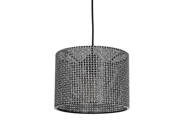 GLOBOSTAR® CLAIRIE 203-0133 Μοντέρνο Κρεμαστό Φωτιστικό Οροφής με Ντουί 1 x E27 AC 220-240V IP20 - Μαύρο & Λευκό - Μ22 x Π22 x Υ18cm