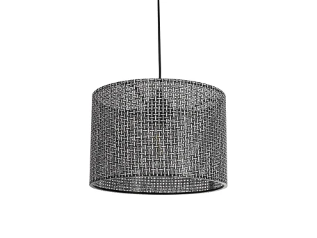 GLOBOSTAR® CLAIRIE 203-0136 Μοντέρνο Κρεμαστό Φωτιστικό Οροφής με Ντουί 1 x E27 AC 220-240V IP20 - Μαύρο & Λευκό - Μ30 x Π30 x Υ22cm