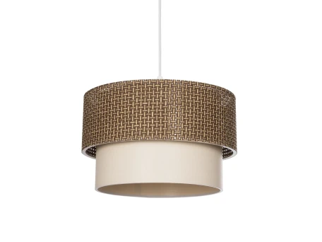 GLOBOSTAR® SISSIE 203-0138 Μοντέρνο Κρεμαστό Φωτιστικό Οροφής με Ντουί 1 x E27 AC 220-240V IP20 - Καφέ & Μπεζ - Μ30 x Π30 x Υ23cm