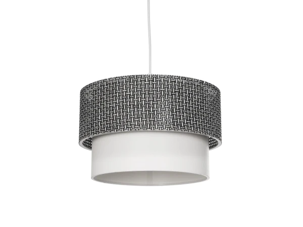 GLOBOSTAR® SISSIE 203-0139 Μοντέρνο Κρεμαστό Φωτιστικό Οροφής με Ντουί 1 x E27 AC 220-240V IP20 - Μαύρο & Λευκό - Μ30 x Π30 x Υ23cm