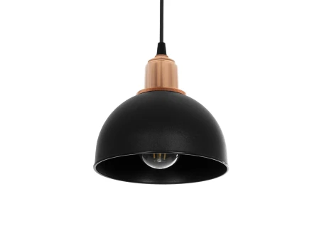 GLOBOSTAR® ΗUT 203-0145 Μοντέρνο Κρεμαστό Φωτιστικό Οροφής με Ντουί 1 x E27 AC 220-240V IP20 - Μάυρο & Χάλκινο - Μ18 x Π18 x Υ18cm