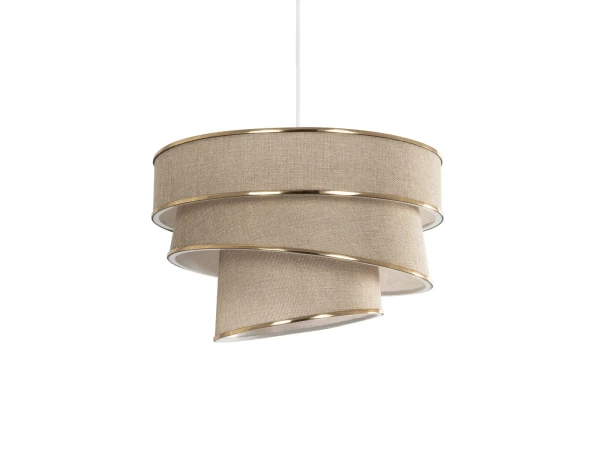 GLOBOSTAR® SIERA 203-0168 Μοντέρνο Κρεμαστό Φωτιστικό Οροφής με Ντουί 1 x E27 AC 220-240V IP20 - Μπεζ & Χρυσό - Μ38 x Π38 x Υ26cm