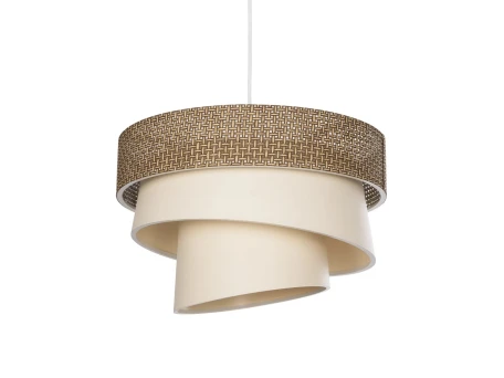 GLOBOSTAR® SIERA 203-0169 Μοντέρνο Κρεμαστό Φωτιστικό Οροφής με Ντουί 1 x E27 AC 220-240V IP20 - Καφέ & Μπεζ - Μ38 x Π38 x Υ26cm