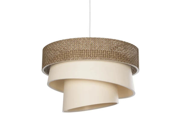 GLOBOSTAR® SIERA 203-0169 Μοντέρνο Κρεμαστό Φωτιστικό Οροφής με Ντουί 1 x E27 AC 220-240V IP20 - Καφέ & Μπεζ - Μ38 x Π38 x Υ26cm