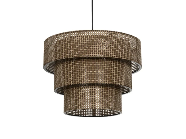 GLOBOSTAR® LEVEL 203-0171 Μοντέρνο Κρεμαστό Φωτιστικό Οροφής με Ντουί 1 x E27 AC 220-240V IP20 - Καφέ - Μ39 x Π39 x Υ30cm