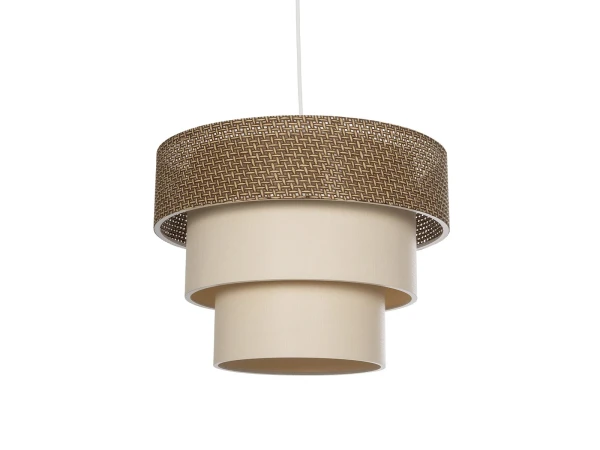 GLOBOSTAR® LEVEL 203-0172 Μοντέρνο Κρεμαστό Φωτιστικό Οροφής με Ντουί 1 x E27 AC 220-240V IP20 - Καφέ & Μπεζ - Μ38 x Π38 x Υ30cm