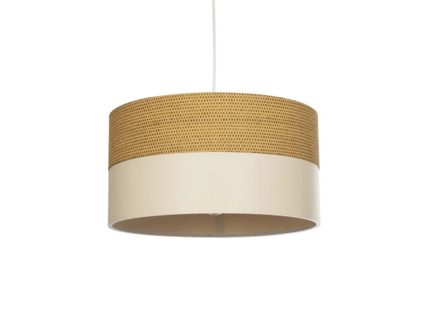 GLOBOSTAR® LIVA 203-0173 Μοντέρνο Κρεμαστό Φωτιστικό Οροφής με Ντουί 1 x E27 AC 220-240V IP20 - Καφέ & Μπεζ - Μ38 x Π38 x Υ20cm