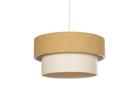GLOBOSTAR® LIVA 203-0174 Μοντέρνο Κρεμαστό Φωτιστικό Οροφής με Ντουί 1 x E27 AC 220-240V IP20 - Μπεζ - Μ38 x Π38 x Υ30cm