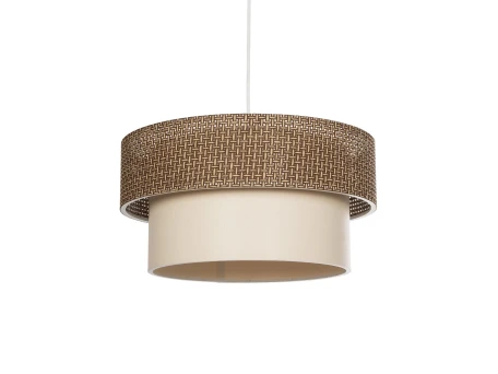 GLOBOSTAR® LIVA 203-0175 Μοντέρνο Κρεμαστό Φωτιστικό Οροφής με Ντουί 1 x E27 AC 220-240V IP20 - Καφέ & Μπεζ - Μ38 x Π38 x Υ30cm