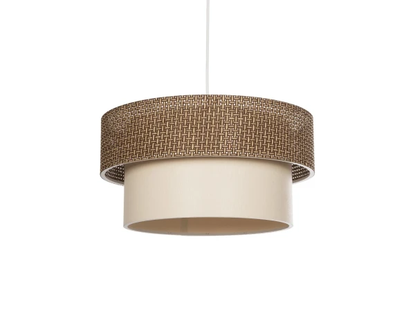 GLOBOSTAR® LIVA 203-0175 Μοντέρνο Κρεμαστό Φωτιστικό Οροφής με Ντουί 1 x E27 AC 220-240V IP20 - Καφέ & Μπεζ - Μ38 x Π38 x Υ30cm