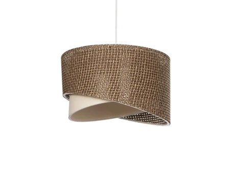 GLOBOSTAR® LILI 203-0177 Μοντέρνο Κρεμαστό Φωτιστικό Οροφής με Ντουί 1 x E27 AC 220-240V IP20 - Καφέ & Μπεζ - Μ30 x Π30 x Υ22cm