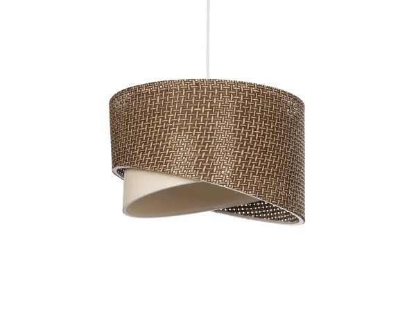 GLOBOSTAR® LILI 203-0177 Μοντέρνο Κρεμαστό Φωτιστικό Οροφής με Ντουί 1 x E27 AC 220-240V IP20 - Καφέ & Μπεζ - Μ30 x Π30 x Υ22cm
