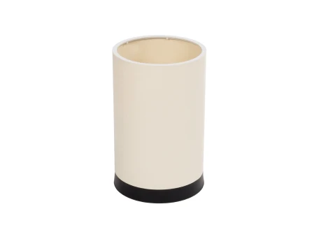 GLOBOSTAR® CYLINDER 203-0183 Μοντέρνο Επιτραπέζιο Φωτιστικό Πορτατίφ με Ντουί 1 x E27 AC 220-240V IP20 - Μαύρο & Μπεζ - Μ14 x Π14 x Υ22cm