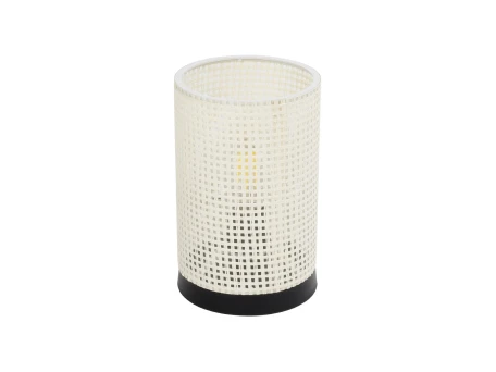 GLOBOSTAR® CYLINDER 203-0184 Μοντέρνο Επιτραπέζιο Φωτιστικό Πορτατίφ με Ντουί 1 x E27 AC 220-240V IP20 - Μαύρο & Λευκό - Μ14 x Π14 x Υ22cm