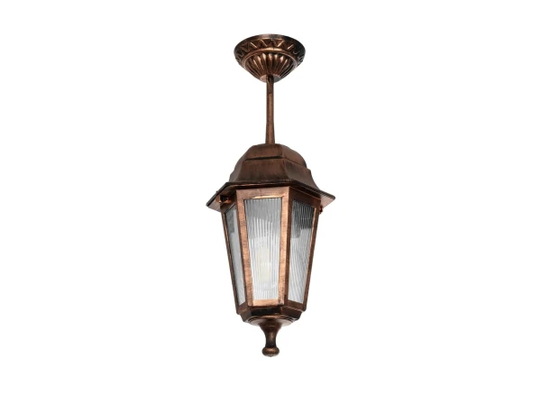 GLOBOSTAR® VITRO 203-0194 Vintage Φωτιστικό Οροφής με Ντουί 1 x E27 AC 220-240V IP44 - Χάλκινο - Μ17 x Π17 x Υ28cm