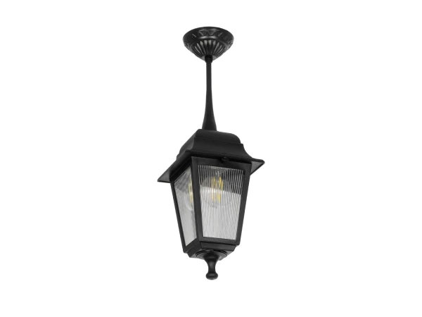 GLOBOSTAR® SOLME 203-0209 Vintage Φωτιστικό Οροφής με Ντουί 1 x E27 AC 220-240V IP44 - Μαύρο - Μ15 x Π15 x Υ27cm