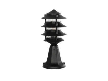 GloboStar® LANTERNA 203-0243 Μοντέρνο Επιδαπέδιο Φωτιστικό Φαναράκι Μονόφωτο 1 x E27 IP44 Μαύρο & Διάφανο Πλαστικό - Μ16 x Π16 x Υ35cm