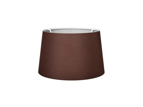 GloboStar® COVER 203-0265 Μοντέρνο Φωτιστικό Καπέλο Καφέ Ύφασμα για Ντουί E27 - Μ38 x Π38 x Υ24cm