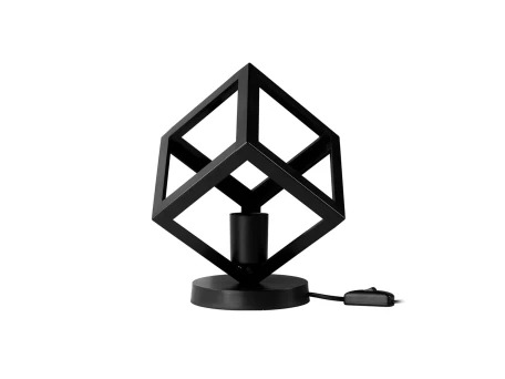 GLOBOSTAR® DISE 203-0272 Μοντέρνο Επιτραπέζιο Φωτιστικό Πορτατίφ με Ντουί 1 x E27 AC 220-240V IP20 - Μαύρο - Μ28 x Π28 x Υ29cm