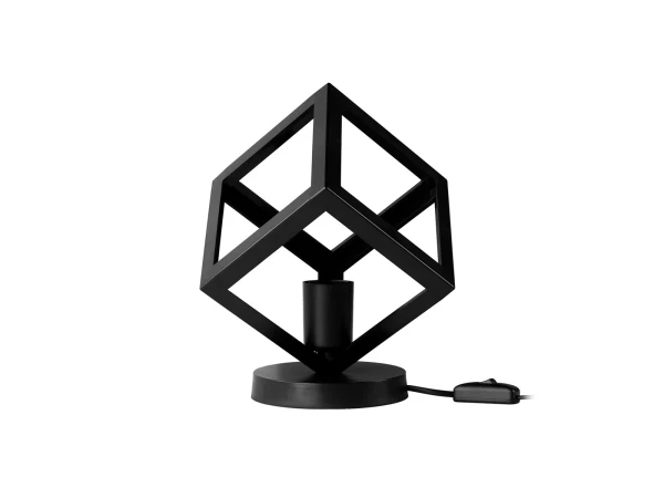 GLOBOSTAR® DISE 203-0272 Μοντέρνο Επιτραπέζιο Φωτιστικό Πορτατίφ με Ντουί 1 x E27 AC 220-240V IP20 - Μαύρο - Μ28 x Π28 x Υ29cm