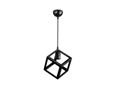 GLOBOSTAR® DISE 203-0274 Μοντέρνο Κρεμαστό Φωτιστικό Οροφής με Ντουί 1 x E27 AC 220-240V IP20 - Μαύρο - Μ28 x Π28 x Υ29cm