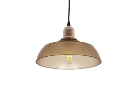 GLOBOSTAR® LOAN 203-0285 Μοντέρνο Κρεμαστό Φωτιστικό Οροφής με Ντουί 1 x E27 AC 220-240V IP20 - Καφέ & Μπρονζέ - Μ25.5 x Π25.5 x Υ17cm