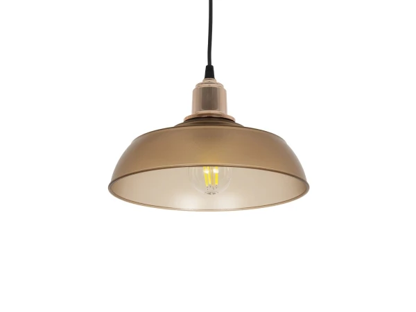 GLOBOSTAR® LOAN 203-0285 Μοντέρνο Κρεμαστό Φωτιστικό Οροφής με Ντουί 1 x E27 AC 220-240V IP20 - Καφέ & Μπρονζέ - Μ25.5 x Π25.5 x Υ17cm