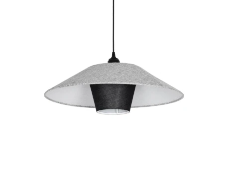 GLOBOSTAR® STORM 203-0292 Μοντέρνο Κρεμαστό Φωτιστικό Οροφής με Ντουί 1 x E27 AC 220-240V IP20 - Μαύρο & Γκρί  - Μ50 x Π50 x Υ24cm